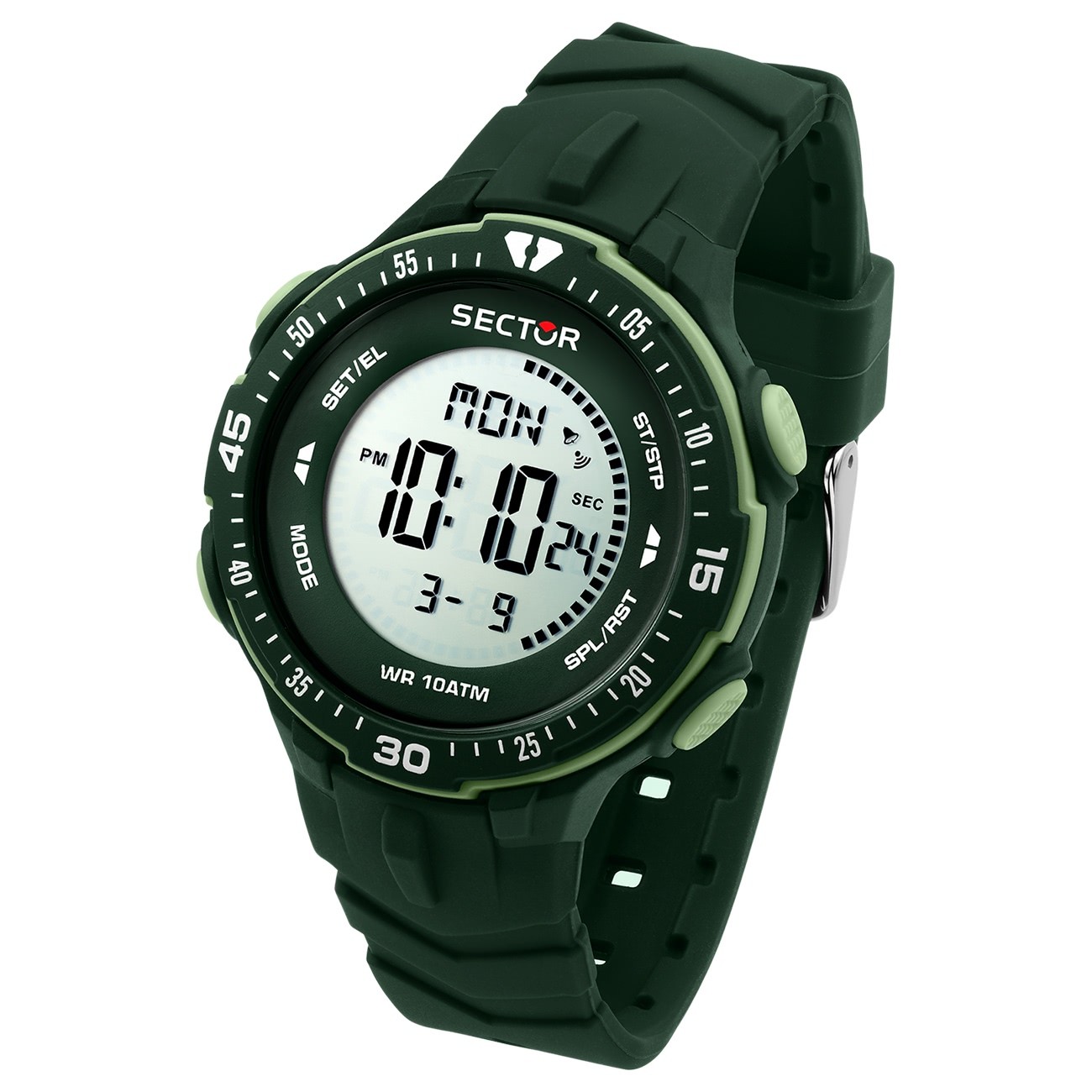Sector Herren Armbanduhr Digital Silikonarmband grün USE51280003