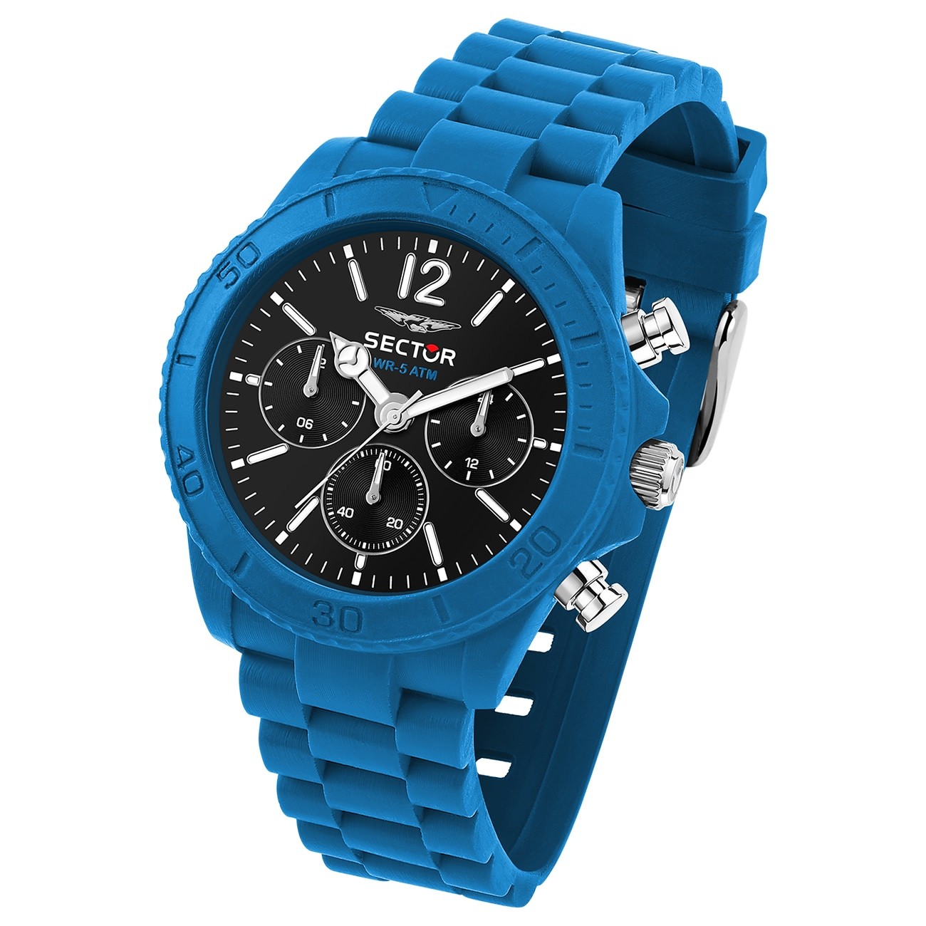Sector Herren Armbanduhr Multifunktion Silikonarmband blau USE51549005