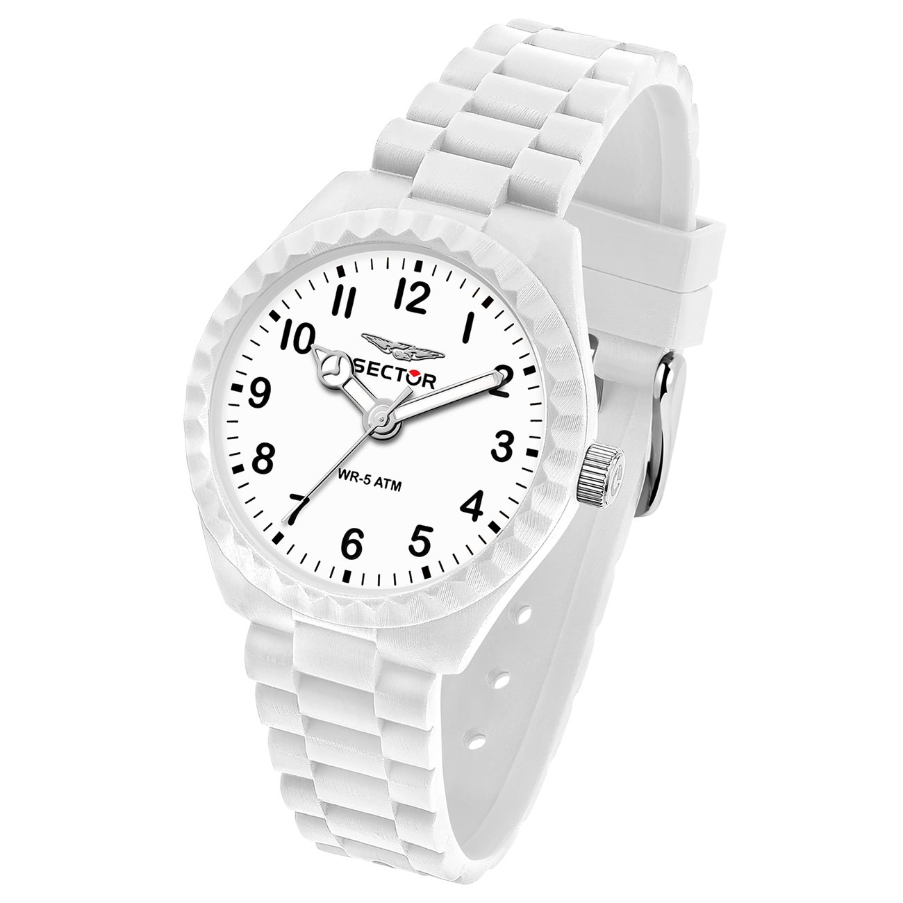 Sector Herren Armbanduhr Analog Silikonarmband weiß USE51549009