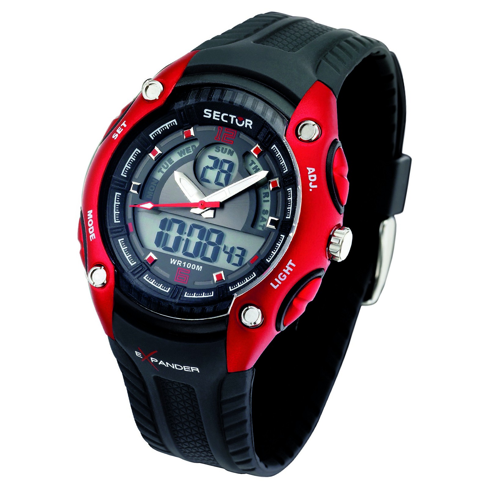Sector Herren Armbanduhr Digital Kautschukarmband schwarz USE51574002