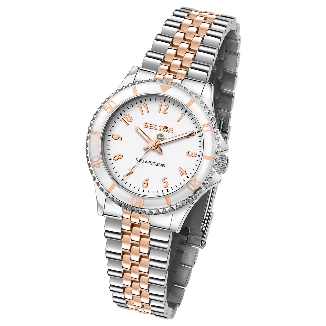 Sector Damen Armbanduhr Analog Edelstahlarmband roségold USE53161533