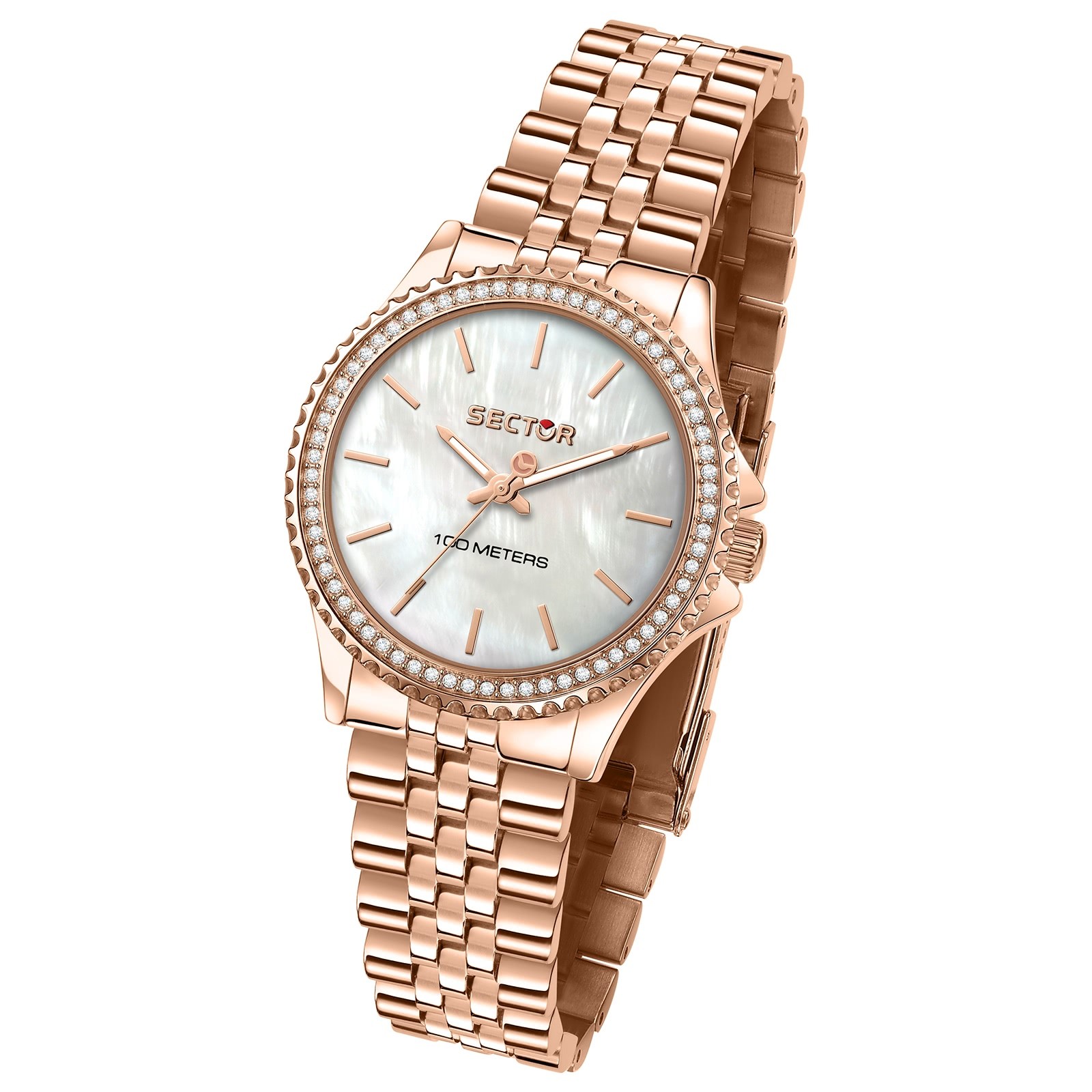 Sector Damen Armbanduhr Analog Edelstahlarmband roségold USE53161537