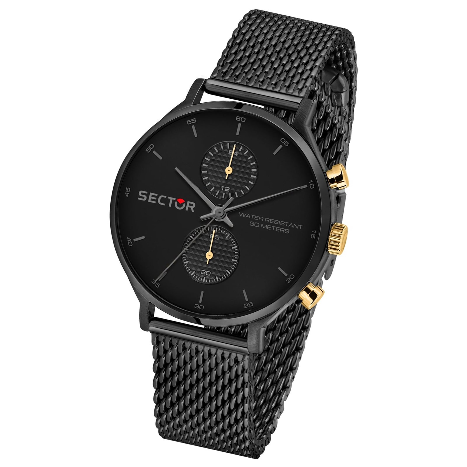 Sector Herren Armbanduhr Multifunkt Edelstahlband schwarz USE53522001