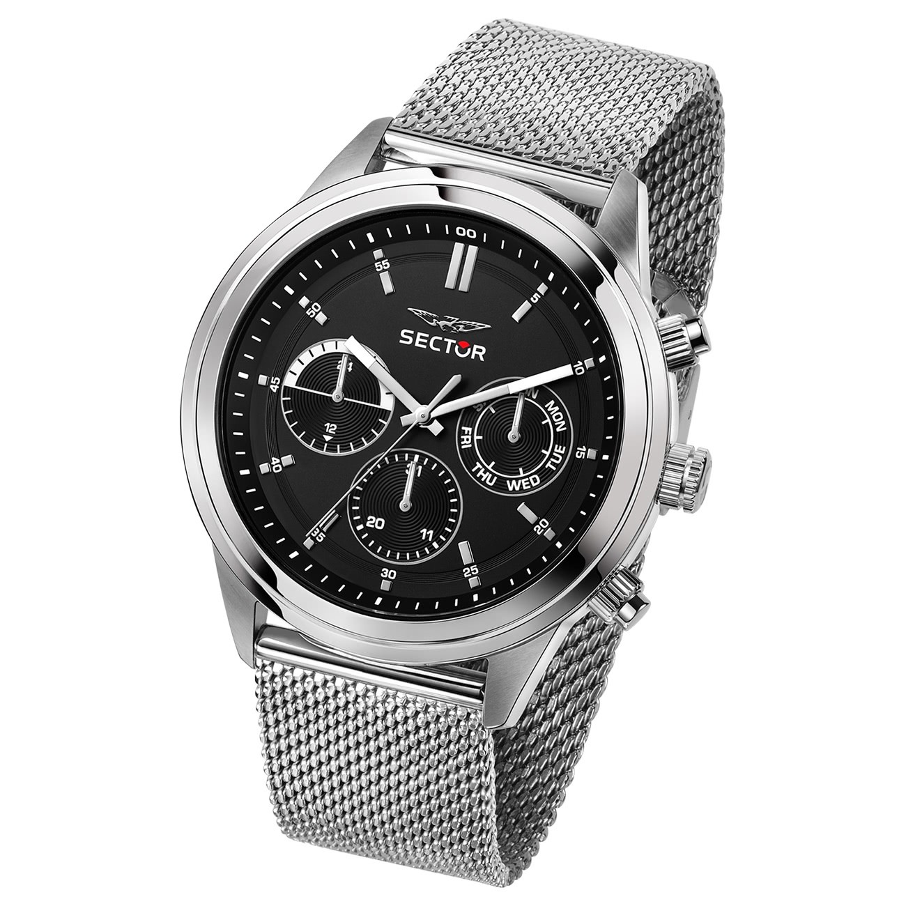 Sector Herren Armbanduhr Multifunkt Edelstahlband silber USE53540004