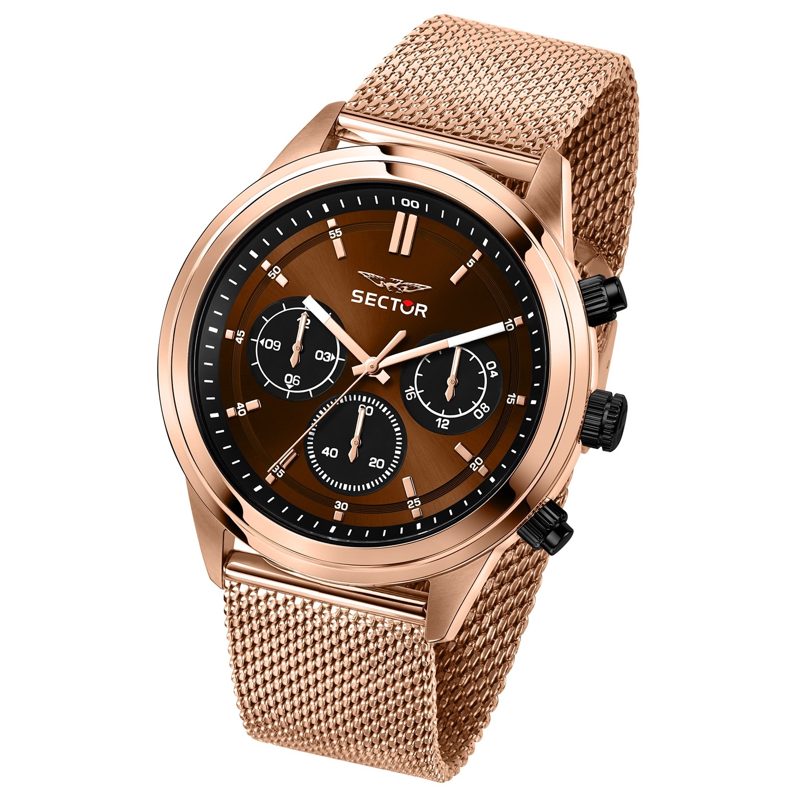 Sector Herren Armbanduhr Multifunkt Edelstahlband roségold USE53540009