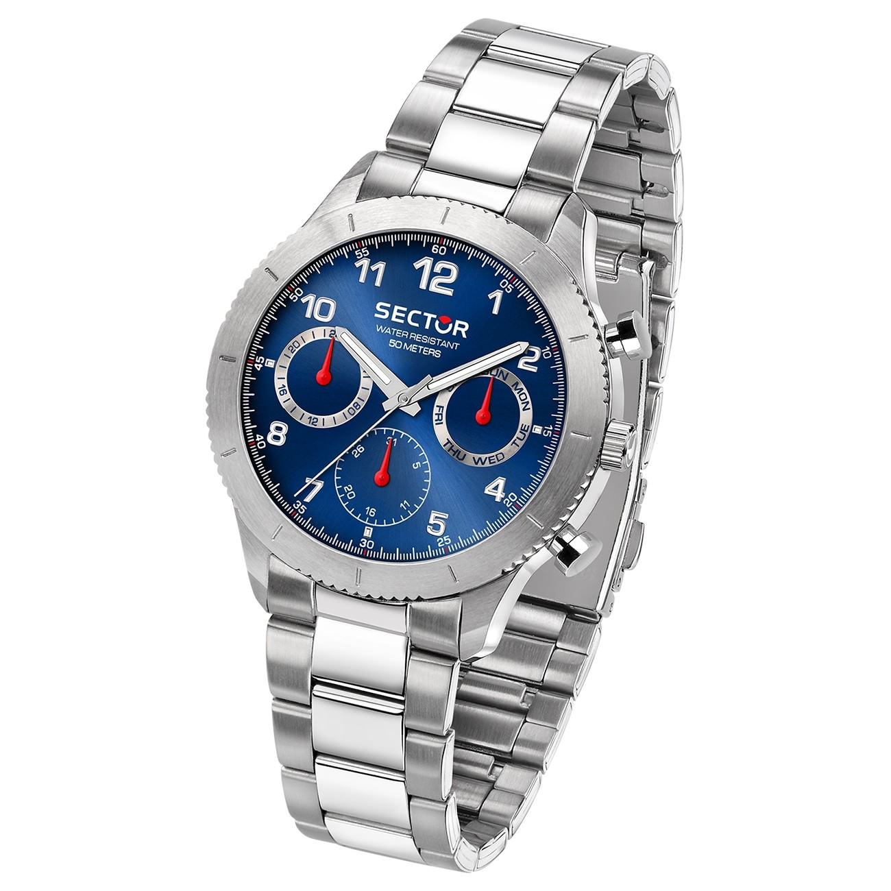Sector Herren Armbanduhr Multifunkt Edelstahlband silber USE53578016