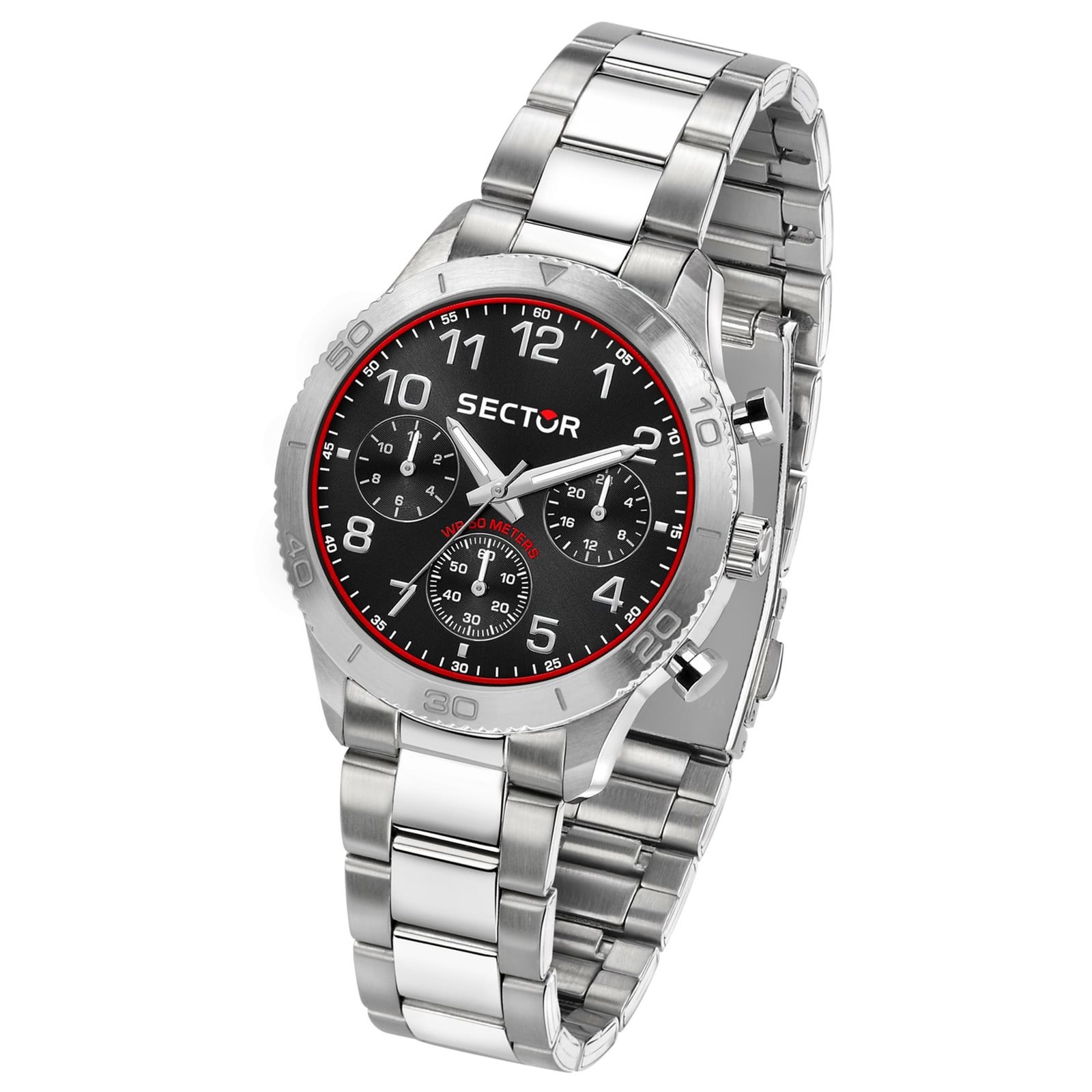 Sector Herren Armbanduhr Multifunkt Edelstahlband silber USE53578017
