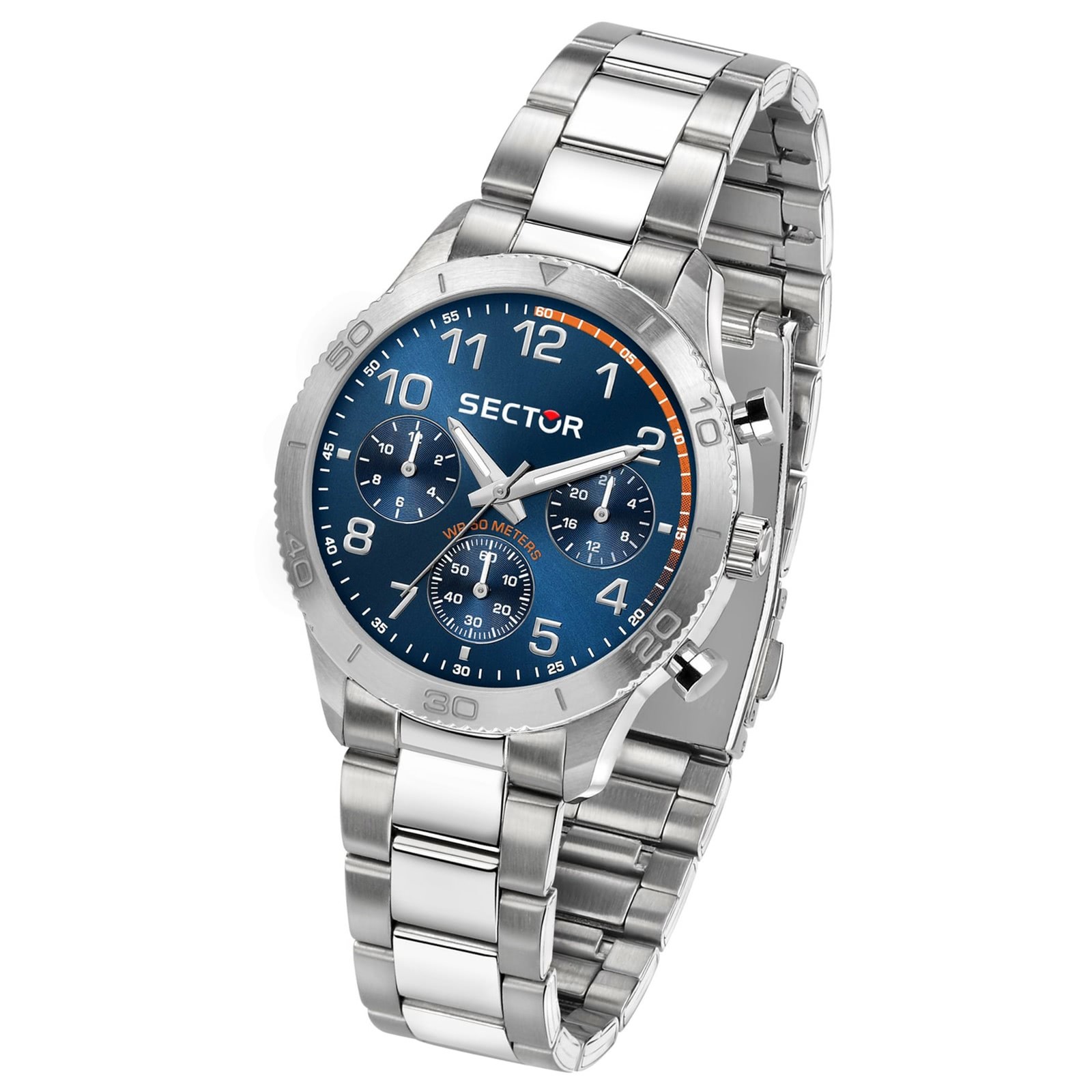 Sector Herren Armbanduhr Multifunkt Edelstahlband silber USE53578018