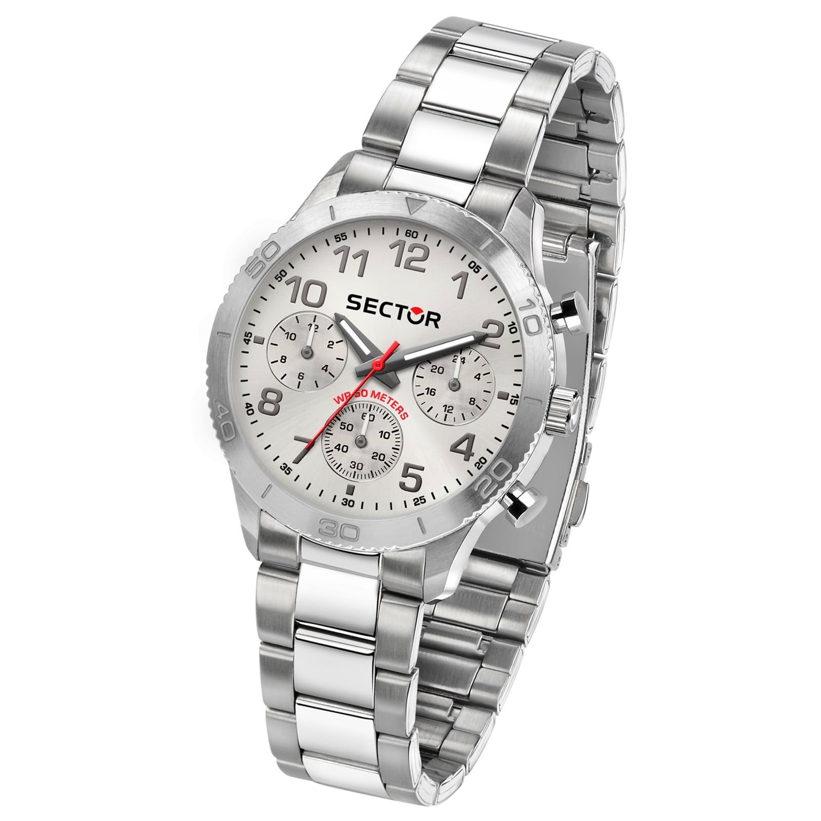 Sector Herren Armbanduhr Multifunkt Edelstahlband silber USE53578019