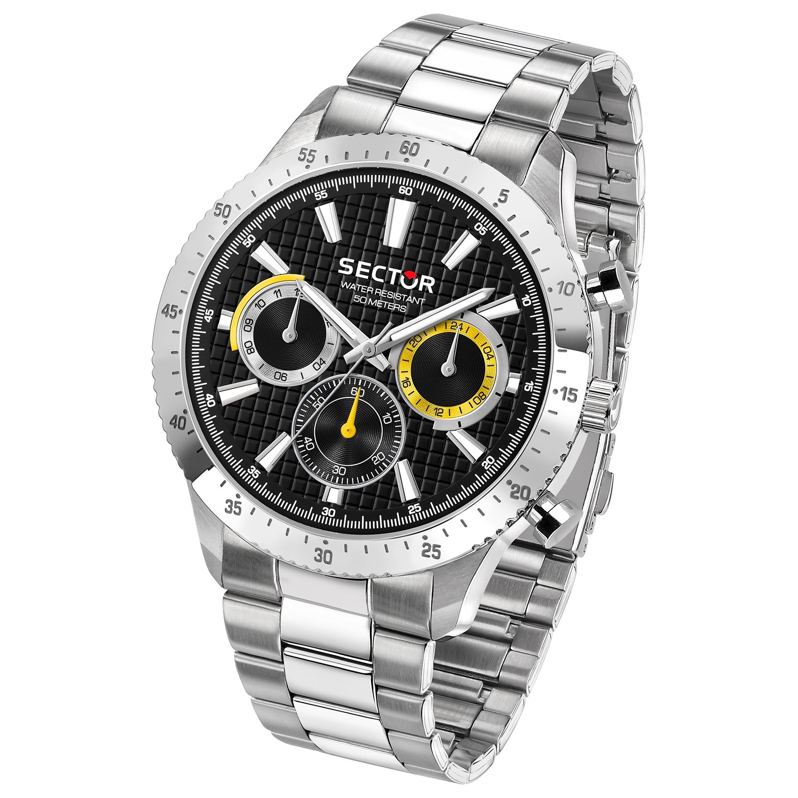 Sector Herren Armbanduhr Multifunkt Edelstahlband silber USE53578021