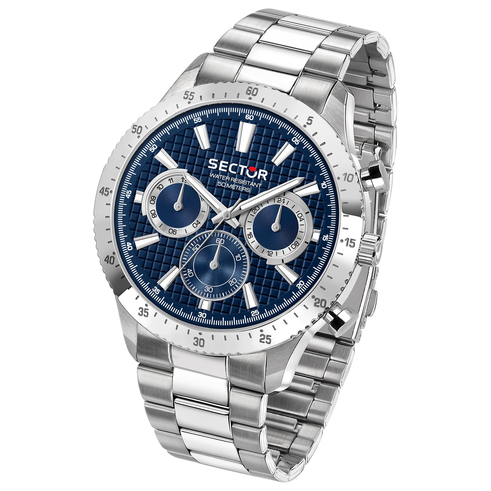 Sector Herren Armbanduhr Multifunkt Edelstahlband silber USE53578022