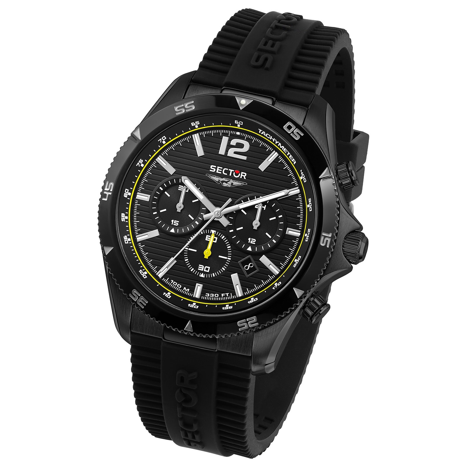 Sector Herren Armbanduhr Chrono Silikonarmband schwarz USE71631001