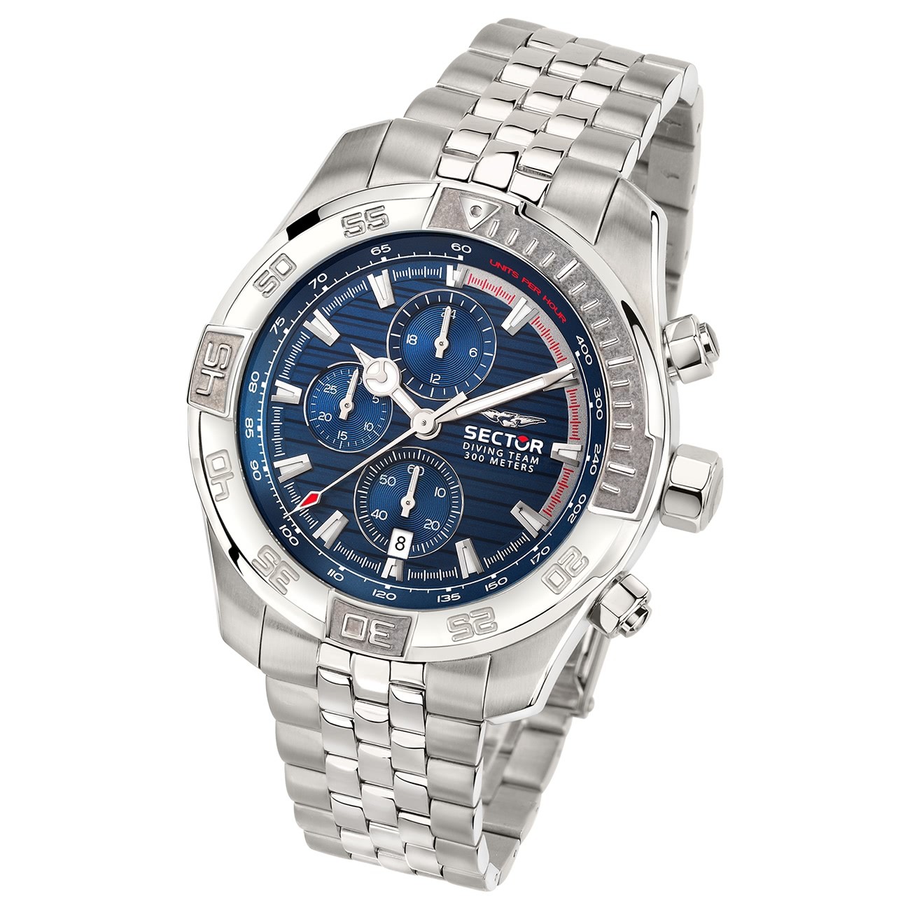 Sector Herren Armbanduhr Chrono Edelstahlarmband silber USE73635001