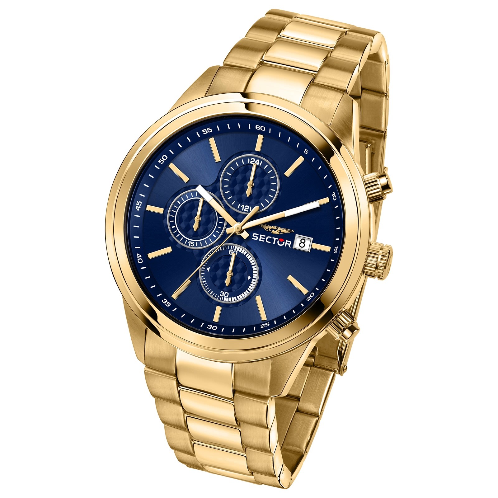 Sector Herren Armbanduhr Chrono Edelstahlarmband gold USE73740001