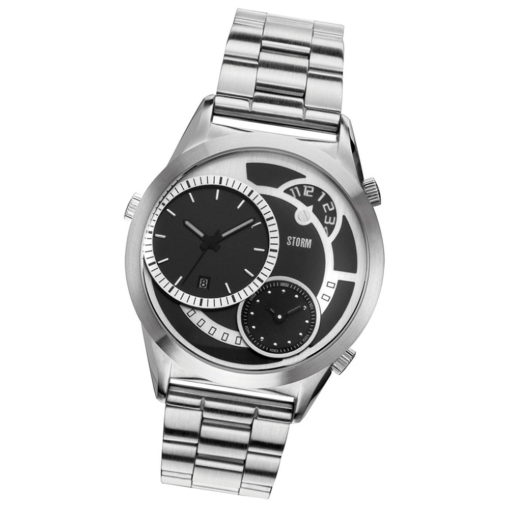 STORM Herrenuhr schwarz Edelstahl Armband Uhr SATURN BLACK UST4662/BK