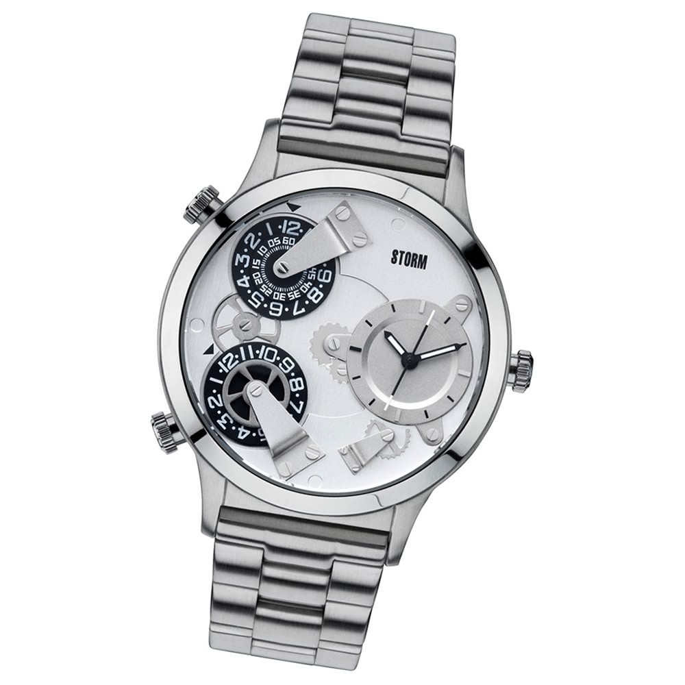 STORM Herrenuhr silber Edelstahl Armband Uhr TRION SILVER UST47202/S0