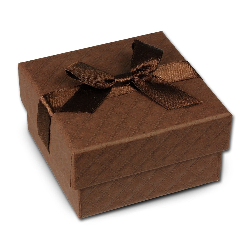 SD Geschenkverpackung braun 65x65x35mm Schmuckschachtel mit Schleife VE3163B