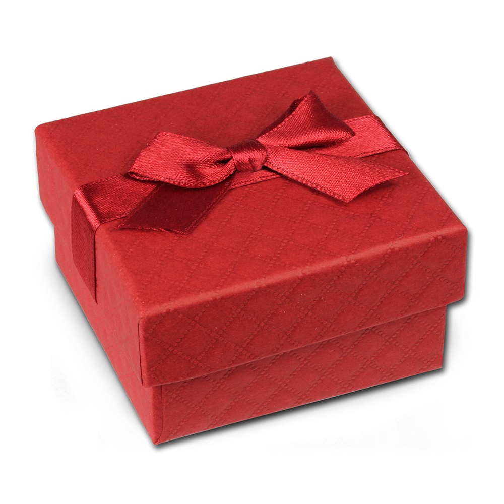 SD Geschenkverpackung rot 65x65x35mm Schmuckschachtel mit Schleife VE3163R