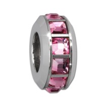 Amello Megabead Stahl Rad Zirkonias rosa Armbandbead AMZ312A