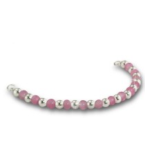 Armäleon Damen-Armband Designkette Kugeln rosa 925er ohne Verschluss ARD002A