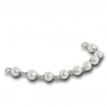 Armäleon Damen-Armband Designkette Perle weiß 925er ohne Verschluss ARD004W