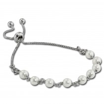 Armäleon Damenarmband Komplettset Perlen weiß Design+Verschluss 925er ARS011W