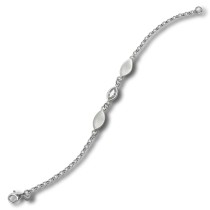 Balia Damen Armband Zirkonia 925 Silber glanz und mattiert 19cm BAA0027SW