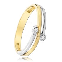 Balia Damen zweifarbiger Ring Zirkonia aus 333 Gold Gr.56 BGR034G56