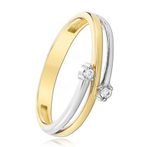 Balia Damen zweifarbiger Ring Zirkonia aus 333 Gold Gr.60 BGR034G60