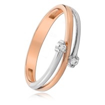 Balia Damen zweifarbiger Ring Zirkonia aus 333 Rosegold Gr.54 BGR034R54