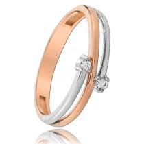 Balia Damen zweifarbiger Ring Zirkonia aus 333 Rosegold Gr.58 BGR034R58