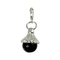 Carlo Biagi Charm Anhänger Kugel schwarz 925 Silber CSRSS03