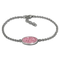 Amello Edelstahl Armband Oval 18cm rosa Damen Stahlschmuck ESAS01A