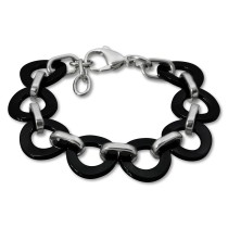 Amello Armband Keramik Ring schwarz Damen Edelstahlschmuck ESAX01S