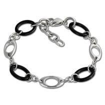 Amello Armband Keramik Kegel schwarz Damen Edelstahlschmuck ESAX15S