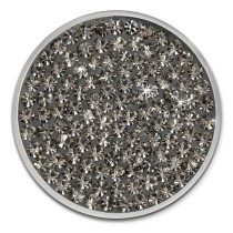 Amello Edelstahl Coin Zirkonia grau für Coinsfassung Edelstahlschmuck ESC301K