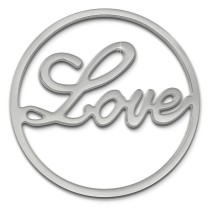 Amello Edelstahl Coin Love 30mm silber für Coinsfassung Stahlschmuck ESC501J