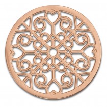 Amello Edelstahl Coin Muster rosegold für Coinsfassung Stahlschmuck ESC523E