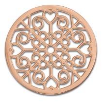 Amello Edelstahl Coin Muster rosegold für Coinsfassung Stahlschmuck ESC523E
