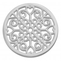 Amello Edelstahl Coin Muster silber für Coinsfassung Edelstahlschmuck ESC523J