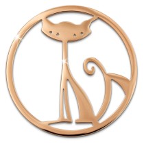 Amello Edelstahl Coin Katze rosegold für Coinsfassung Stahlschmuck ESC531E