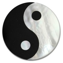 Amello Coin Yin Yang Perlmutt Schimmer für Coinsfassung Stahlschmuck ESC602S