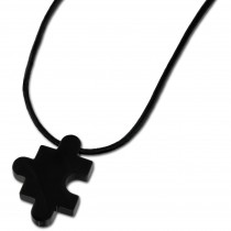 Amello Halskette Puzzle schwarz glanz Edelstahlschmuck Puzzel Unisex ESK022S