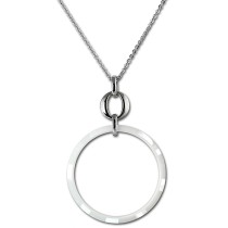 Amello Halskette Keramik Circle weiß Damen Edelstahlschmuck ESKX14W