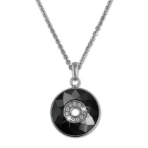 Amello Halskette Keramik Zirkonia Rund schwarz Damen Edelstahlschmuck ESKX29S