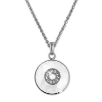 Amello Halskette Keramik Zirkonia Rund weiß Damen Edelstahlschmuck ESKX29W
