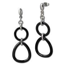 Amello Ohrringe Keramik Dreieck schwarz Damen Edelstahlschmuck ESOX07S