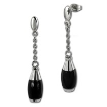 Amello Ohrringe Keramik Kegel schwarz Damen Edelstahlschmuck ESOX15S