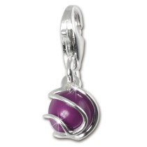 SilberDream 925 Charm lavendel Kugel Armband Anhänger FC250P