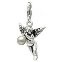 SilberDream Charm Engel mit Perlen-Trompete 925 Armband Anhänger FC696